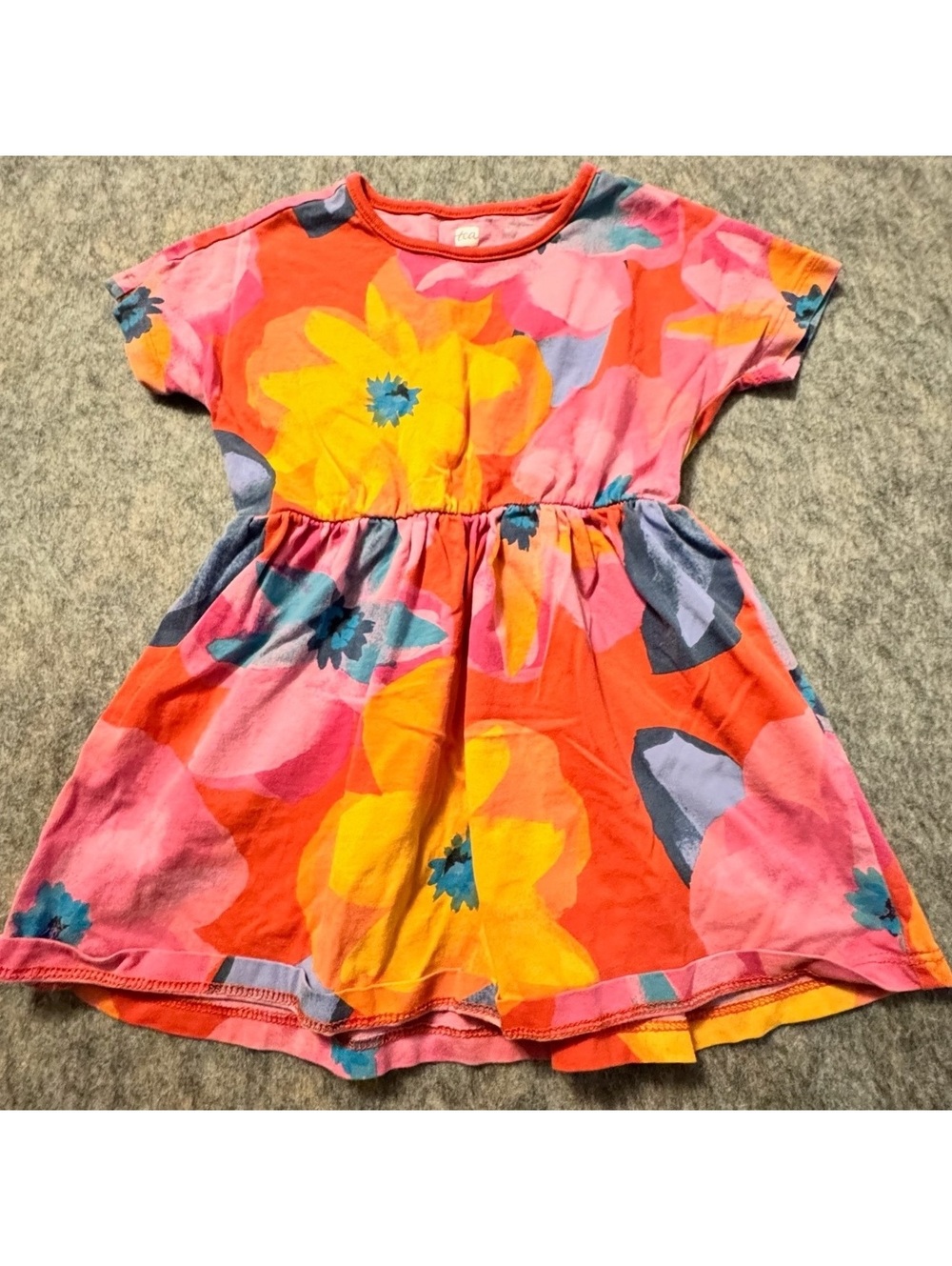Tea Collection Floral Cotton Dress Bright Colorful Playful Toddler 2T